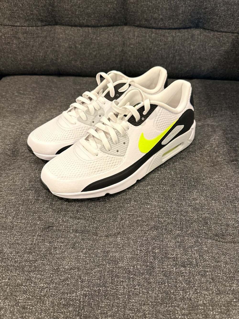 9.5M - Nike Air Max 90 G Golf Shoes White/Hot Lime (HV9305-103)